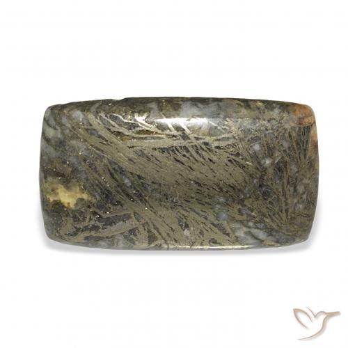 35.56ct Natural Negro con bronce Feather Pyrite, Forma Cojín, Opaco