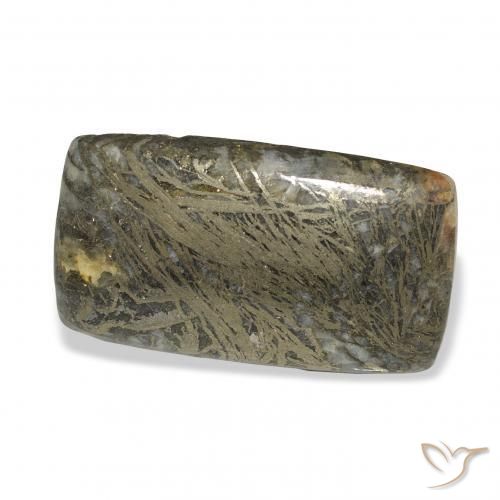 Feather Pyrite Negro con bronce natural de 35.56 ct, Forma Cojín, Opaco