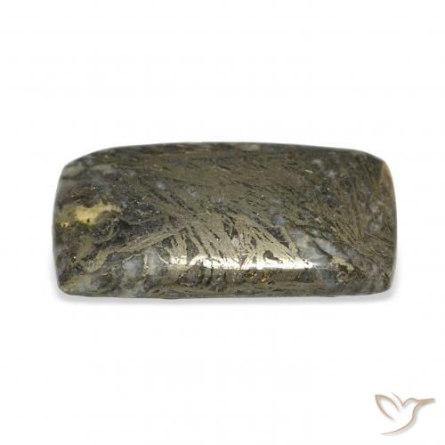 Feather Pyrite Negro con bronce natural de 35.56 ct, Forma Cojín, Opaco