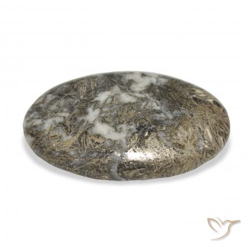 Feather Pyrite Multicolor natural de 30.97 ct, Ovalada, Opaco