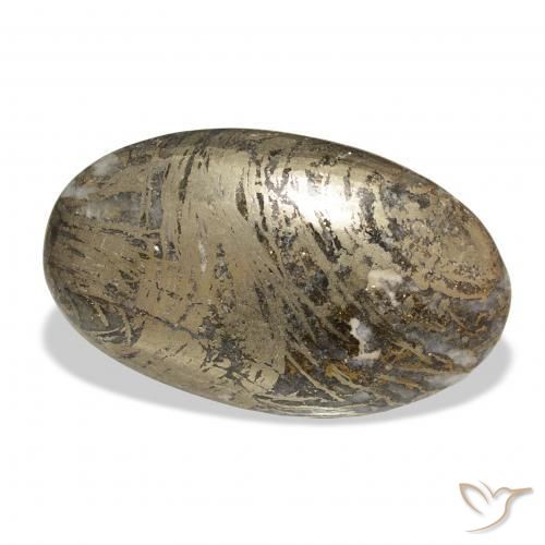 Feather Pyrite Multicolor natural de 37.38 ct, Ovalada, Opaco