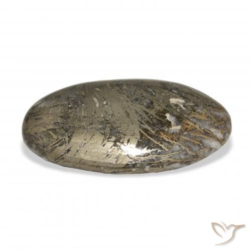 Feather Pyrite Multicolor natural de 37.38 ct, Ovalada, Opaco