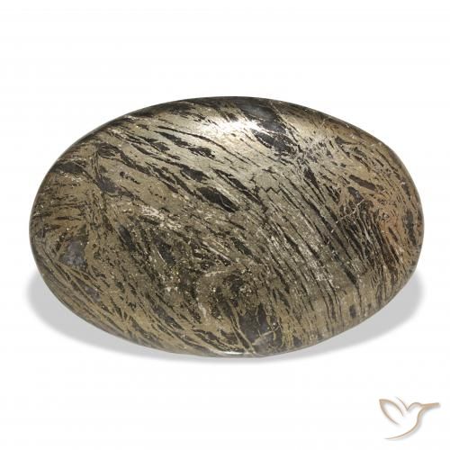38.68ct Natural Multicolor Feather Pyrite, Ovalada, Opaco