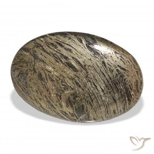 Feather Pyrite Multicolor natural de 38.68 ct, Ovalada, Opaco