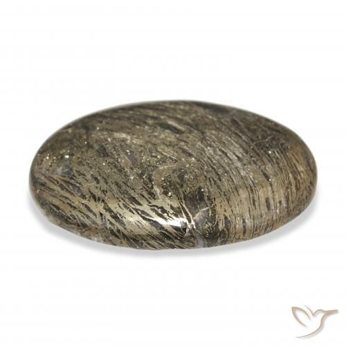 Feather Pyrite Multicolor natural de 38.68 ct, Ovalada, Opaco