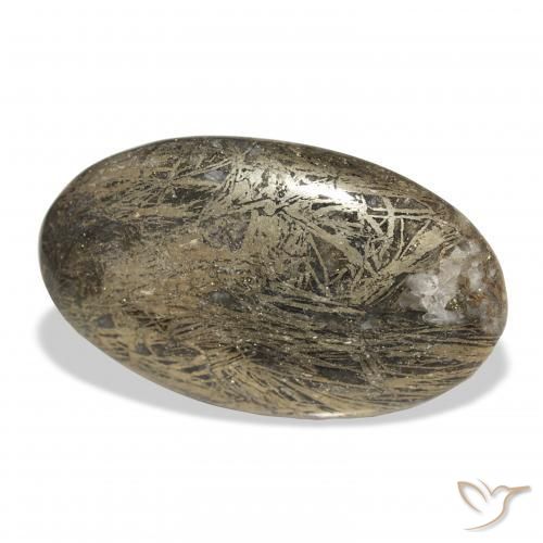 Feather Pyrite Multicolor natural de 33.42 ct, Ovalada, Opaco