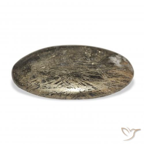 Feather Pyrite Multicolor natural de 33.42 ct, Ovalada, Opaco