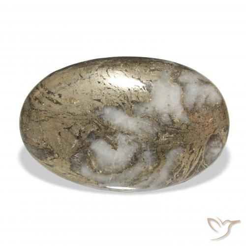 Feather Pyrite Multicolor natural de 35.51 ct, Ovalada, Opaco
