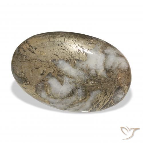 Feather Pyrite Multicolor natural de 35.51 ct, Ovalada, Opaco