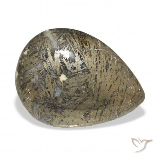 Feather Pyrite Multicolor natural de 30.77 ct, En forma de pera, Opaco