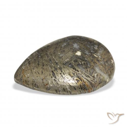 Feather Pyrite Multicolor natural de 30.77 ct, En forma de pera, Opaco