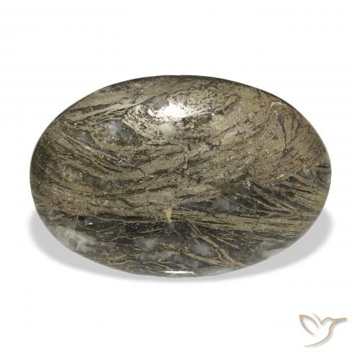 27.23ct Natural Multicolor Feather Pyrite, Ovalada, Opaco