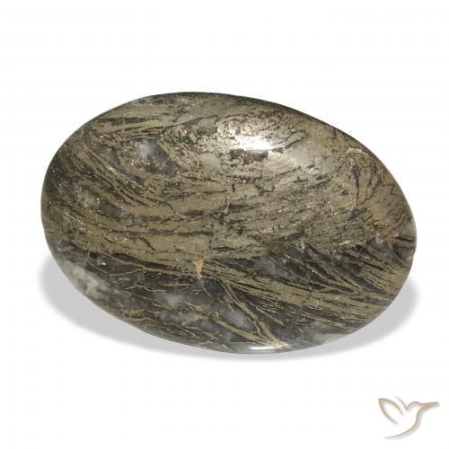 Feather Pyrite Multicolor natural de 27.23 ct, Ovalada, Opaco