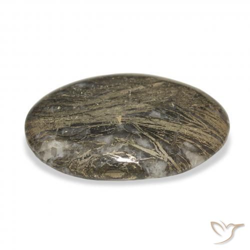Feather Pyrite Multicolor natural de 27.23 ct, Ovalada, Opaco