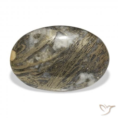 26.51ct Natural Multicolor Feather Pyrite, Ovalada, Opaco