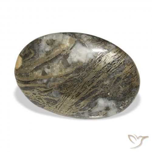Feather Pyrite Multicolor natural de 26.51 ct, Ovalada, Opaco
