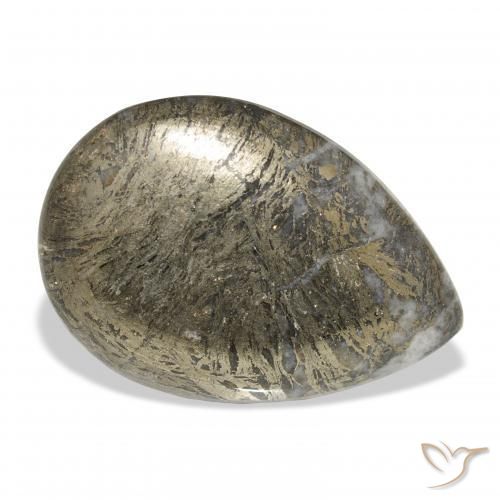 Feather Pyrite Multicolor natural de 30.92 ct, En forma de pera, Opaco