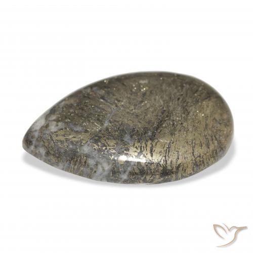 Feather Pyrite Multicolor natural de 30.92 ct, En forma de pera, Opaco