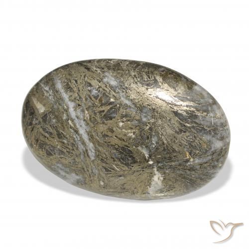 Feather Pyrite Multicolor natural de 34.99 ct, Ovalada, Opaco