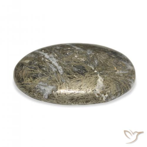 Feather Pyrite Multicolor natural de 34.99 ct, Ovalada, Opaco