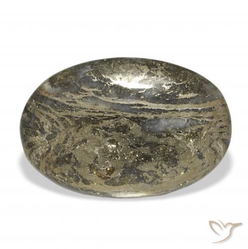 14.09ct Natural Multicolor Feather Pyrite, Ovalada, Opaco