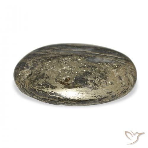 Feather Pyrite Multicolor natural de 14.09 ct, Ovalada, Opaco
