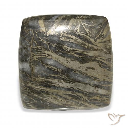 28.75ct Multicolor Feather Pyrite, Forma Cojín, Opaco