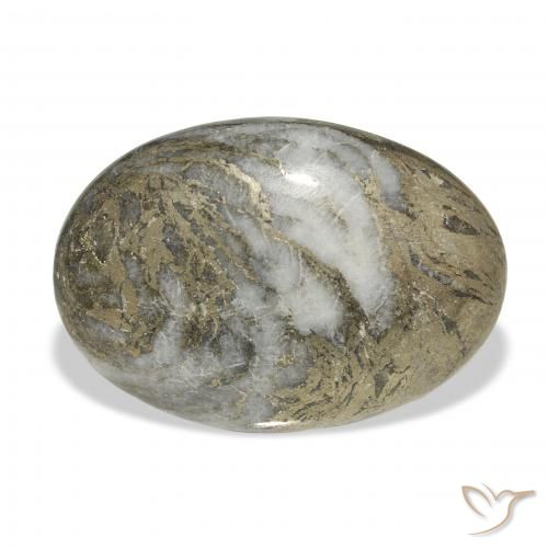 22.73ct Natural Multicolor Feather Pyrite, Ovalada, Opaco