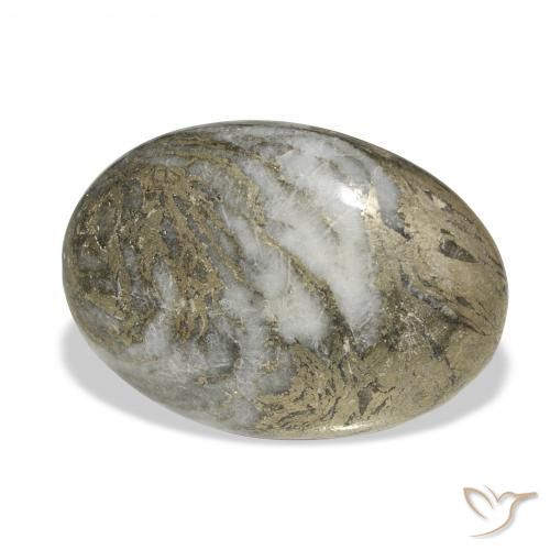 Feather Pyrite Multicolor natural de 22.73 ct, Ovalada, Opaco