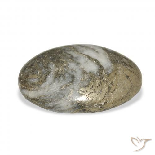 Feather Pyrite Multicolor natural de 22.73 ct, Ovalada, Opaco