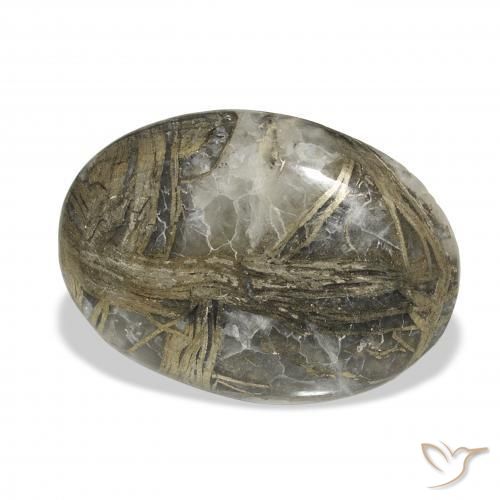 Feather Pyrite Multicolor natural de 23.16 ct, Ovalada, Opaco