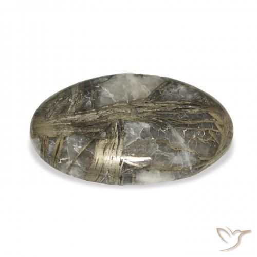 Feather Pyrite Multicolor natural de 23.16 ct, Ovalada, Opaco