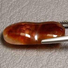 Ágata de fuego multicolor natural de 14,63 ct, transparente, transparente / translúcido