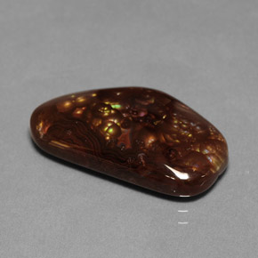Ágata de fuego multicolor natural de 12,36 ct, forma elegante, opaco