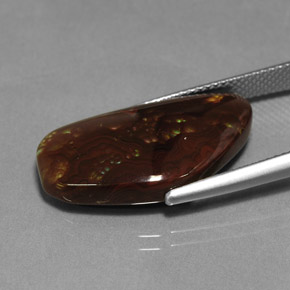 Ágata de fuego multicolor natural de 12,36 ct, forma elegante, opaco