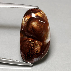 Ágata de fuego multicolor natural de 8,41 ct, forma elegante, opaco