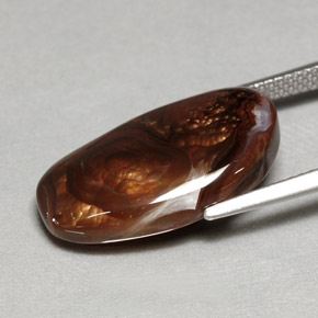 Ágata de fuego multicolor natural de 8,41 ct, forma elegante, opaco