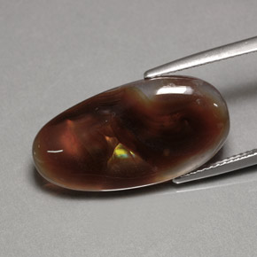 Ágata de fuego multicolor natural de 10,63 ct, transparente, transparente / translúcido