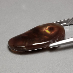 Ágata de fuego multicolor natural de 10,63 ct, transparente, transparente / translúcido
