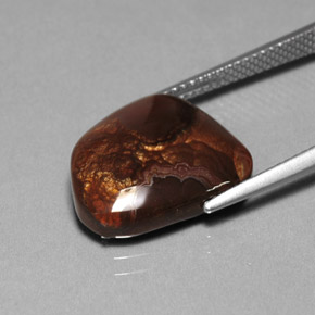 Ágata de fuego multicolor natural de 7,31 ct, transparente, transparente / translúcido