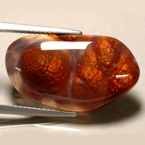 Ágata de fuego multicolor natural de 13,43 ct, transparente, transparente / translúcido