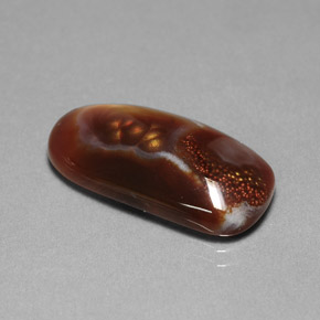 Ágata de fuego multicolor natural de 10,85 ct, transparente, transparente / translúcido