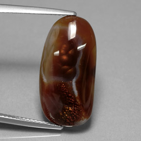 Ágata de fuego multicolor natural de 10,85 ct, transparente, transparente / translúcido