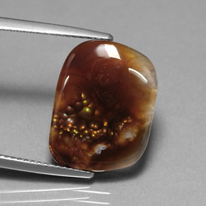 Ágata de fuego multicolor natural de 8,03 ct, transparente, transparente / translúcido