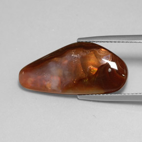 Ágata de fuego multicolor natural de 8,55 ct, transparente, transparente / translúcido