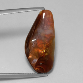 Ágata de fuego multicolor natural de 8,55 ct, transparente, transparente / translúcido