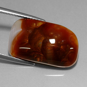 Ágata de fuego multicolor natural de 11,41 ct, transparente, transparente / translúcido