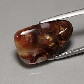 Ágata de fuego multicolor natural de 11,86 ct, transparente, transparente / translúcido
