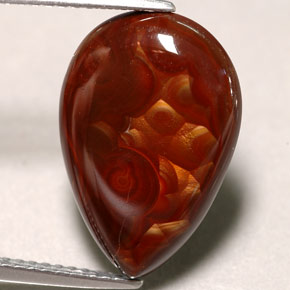 Ágata de fuego multicolor natural de 4,68 ct, transparente, transparente / translúcido