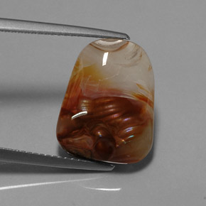 Ágata de fuego multicolor natural de 7,31 ct, transparente, transparente / translúcido